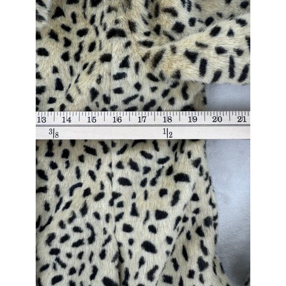 Free People Leopard Animal Print Faux Fur Double Breasted Coat Swing Jacket 6 S - Picture 13 of 14